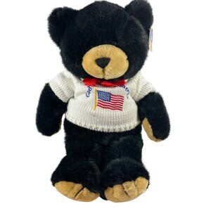 The Petting Zoo Black Bear God Bless America Teddy Bear 19”